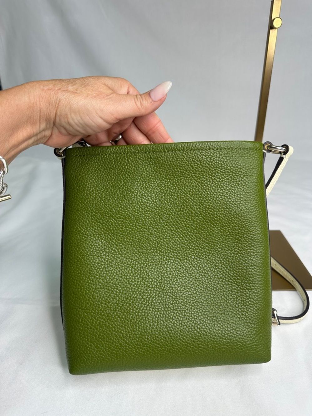 kate spade Olive & Beige Pebbled Leather Crossbody Bag - Picture 6 of 8